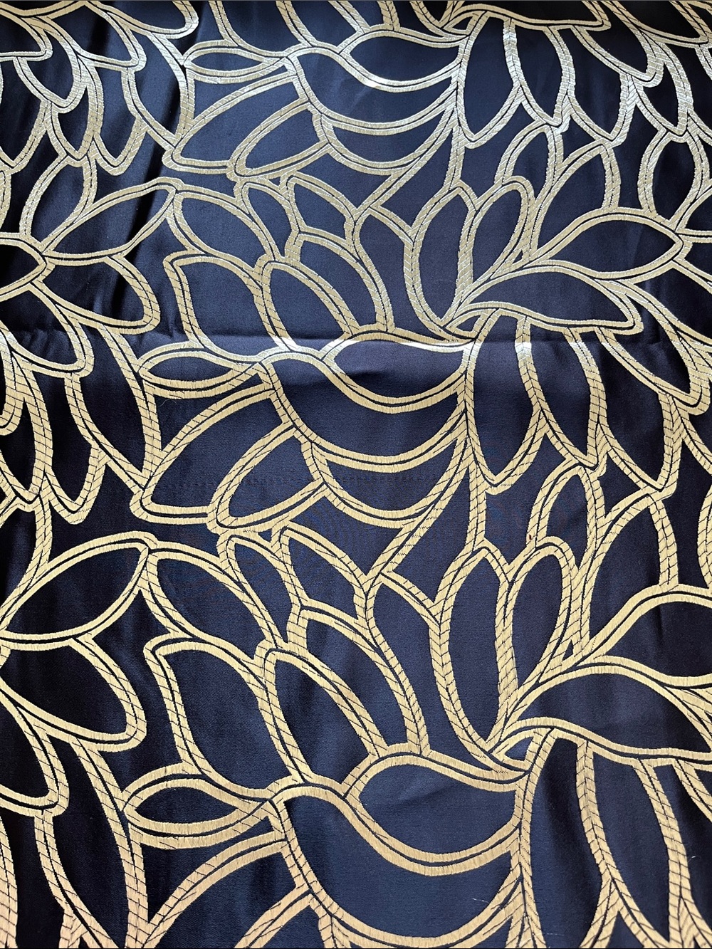 Luxury Brocade Black and Gold Double Edging Fabric
